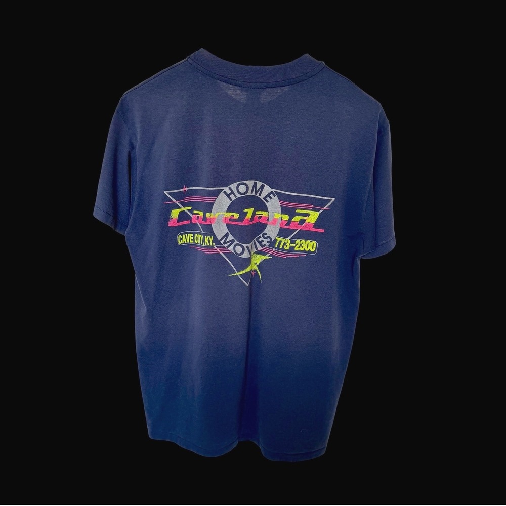 90's Caveland Home Movies T-Shirt Large Navy Blue Cave City KY USA